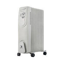 HKM-439059 Electric Oil Filled Radiator Heater with Adjustable Thermostat and Overheat Protection - 3 Heat Settings (600W, 900W, 1500W)