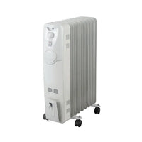 HKM-439059 Electric Oil Filled Radiator Heater with Adjustable Thermostat and Overheat Protection - 3 Heat Settings (600W, 900W, 1500W)