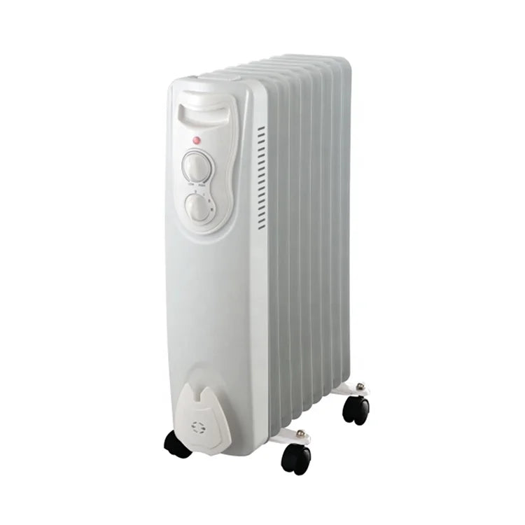 HKM-439059 Electric Oil Filled Radiator Heater with Adjustable Thermostat and Overheat Protection - 3 Heat Settings (600W, 900W, 1500W)