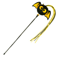 HKM-4390973 Lengthened Plush Cat Teaser Stick with Bell and Tassel - Black and Purple Options
