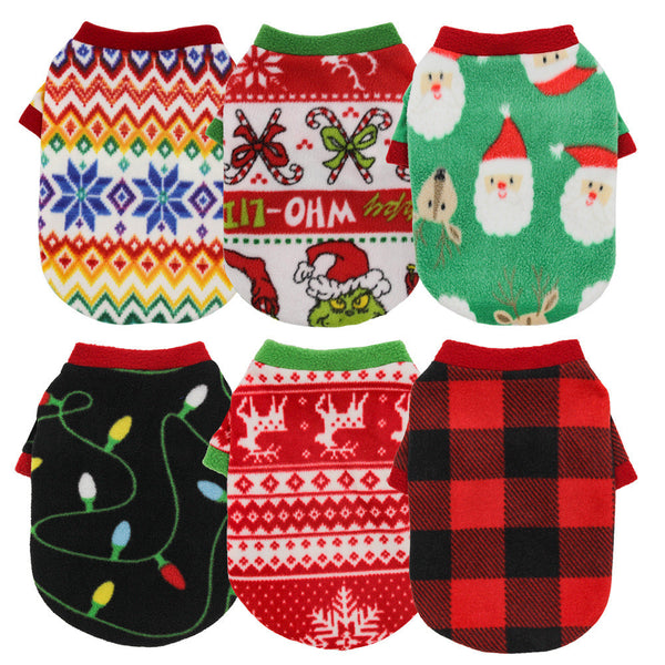 HKM-4391229 Cozy Christmas Dog Sweater in Fleece - Multiple Festive Designs and Sizes