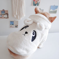 HKM-4391741 Cartoon Hooded Vest for Pets in Coral Velvet - Available in Pink, Off White, Brown