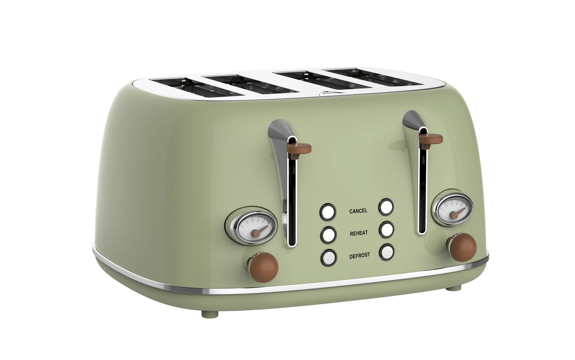 HKM-439187 Stainless Steel Electric 4-Slice Bread Toaster with Removable Crumb Tray