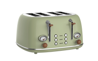 HKM-439187 Stainless Steel Electric 4-Slice Bread Toaster with Removable Crumb Tray
