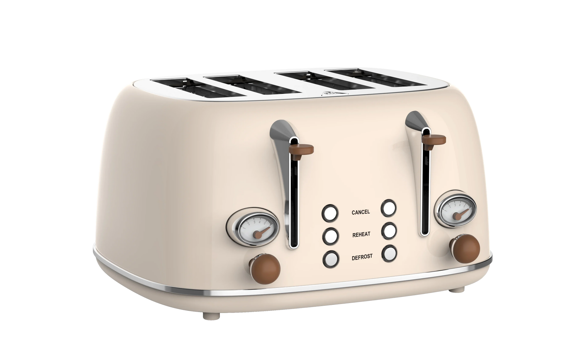 HKM-439187 Stainless Steel Electric 4-Slice Bread Toaster with Removable Crumb Tray