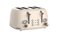HKM-439187 Stainless Steel Electric 4-Slice Bread Toaster with Removable Crumb Tray