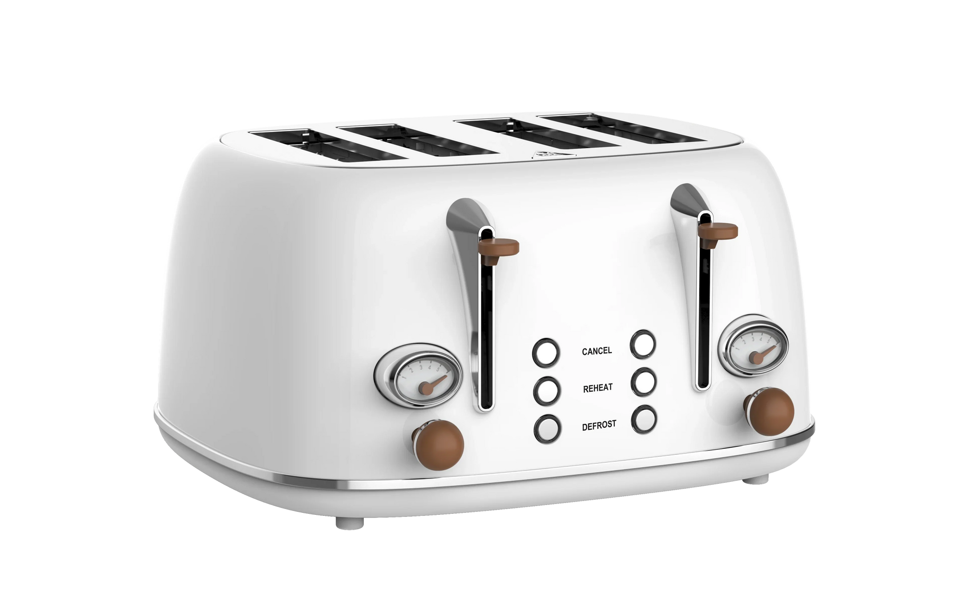 HKM-439187 Stainless Steel Electric 4-Slice Bread Toaster with Removable Crumb Tray