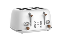 HKM-439187 Stainless Steel Electric 4-Slice Bread Toaster with Removable Crumb Tray