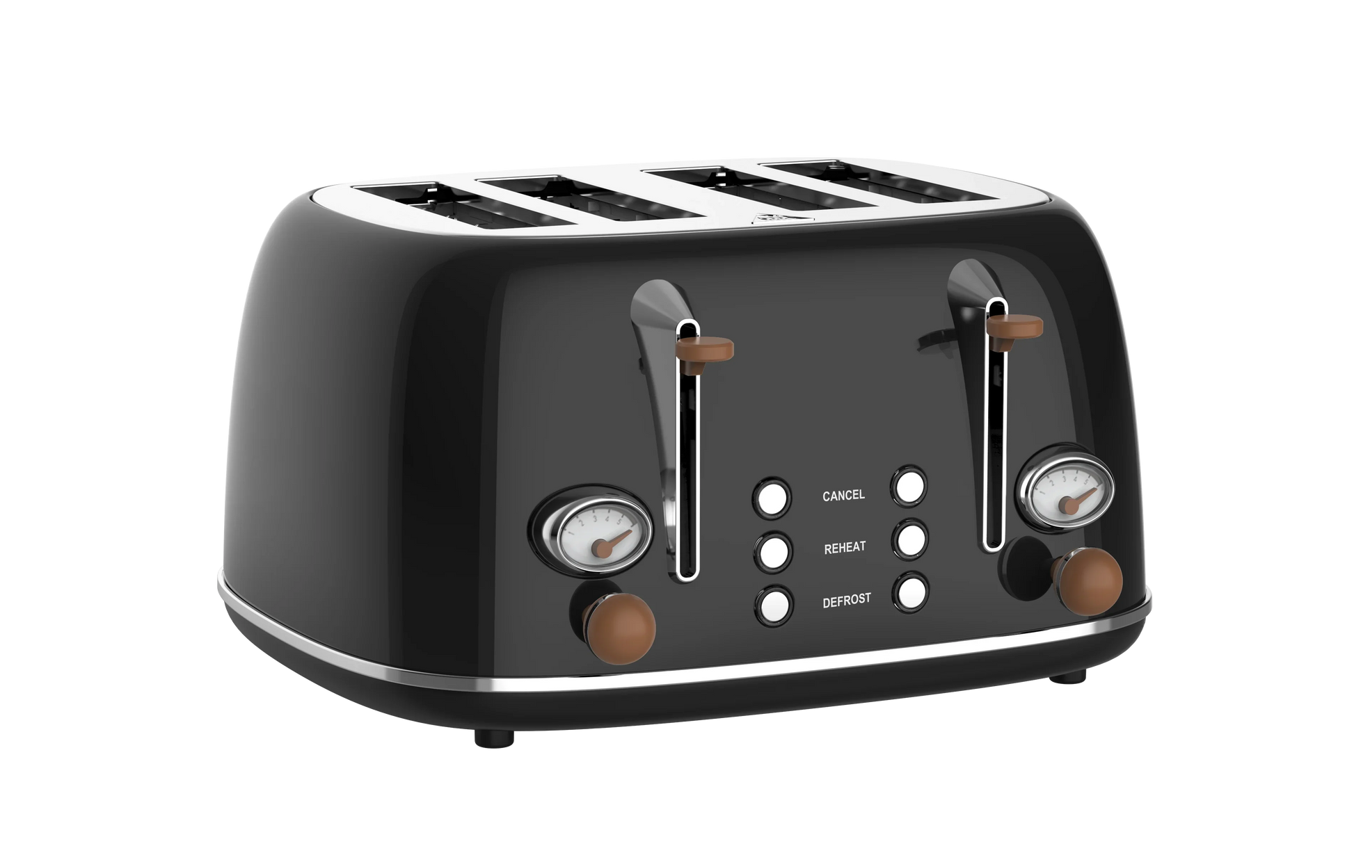 HKM-439187 Stainless Steel Electric 4-Slice Bread Toaster with Removable Crumb Tray