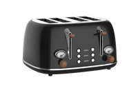 HKM-439187 Stainless Steel Electric 4-Slice Bread Toaster with Removable Crumb Tray