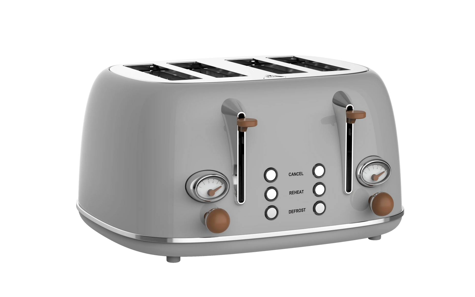 HKM-439187 Stainless Steel Electric 4-Slice Bread Toaster with Removable Crumb Tray