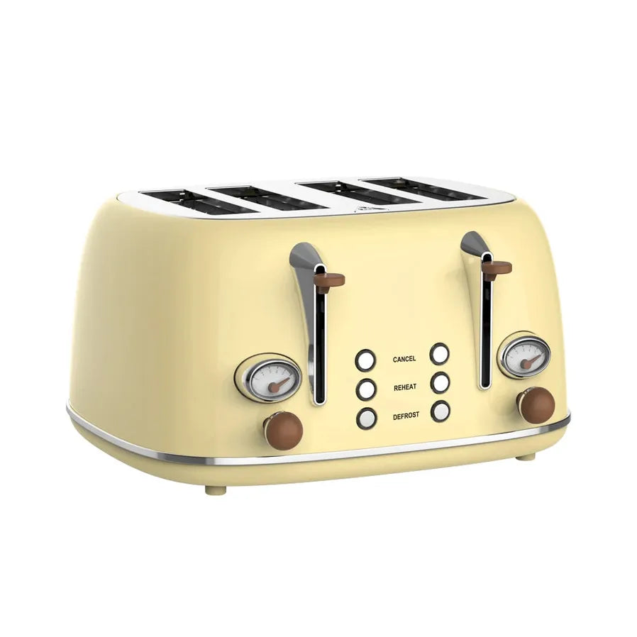 HKM-439187 Stainless Steel Electric 4-Slice Bread Toaster with Removable Crumb Tray