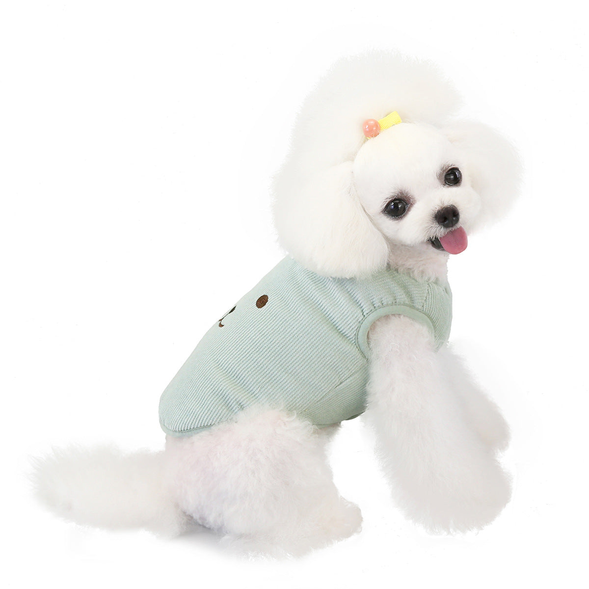 HKM-4392509 Cozy Cotton Pet Dog Vest with Bear Embroidery for Autumn and Winter
