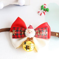 HKM-4393917 Snowflake Christmas Red Plaid Adjustable Pet Bow Tie in Various Styles