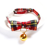 HKM-4393917 Snowflake Christmas Red Plaid Adjustable Pet Bow Tie in Various Styles
