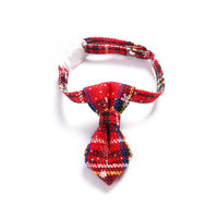 HKM-4393917 Snowflake Christmas Red Plaid Adjustable Pet Bow Tie in Various Styles