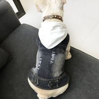 HKM-4394301 Washed Denim Casual Vest in Blue and Black, Sizes S to 4XL