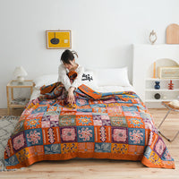 HKM-439443 Cool Cotton Five-Layer Towel Blanket for Spring and Autumn (1.5x2m, 2.3x2m)