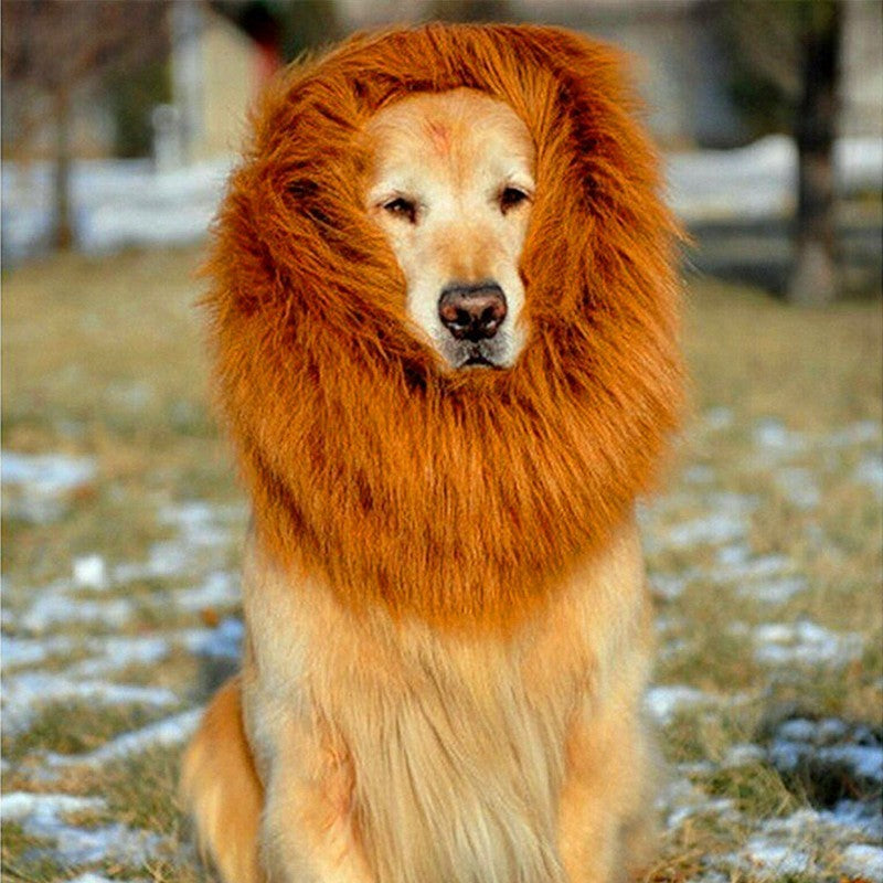 HKM-439443 Lion Mane Costume for Large Dogs - Fits Golden Retrievers and Similar Breeds (Head Circumference up to 74cm)