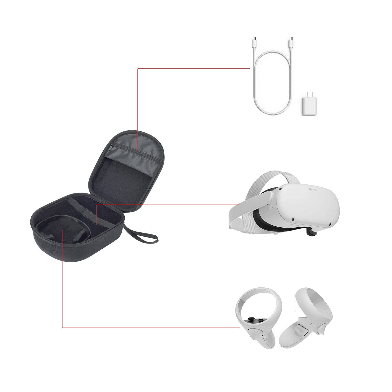 HKM-439507 Compact Storage Bag for Oculus Quest / Quest 2 VR System - Lightweight Carrying Case