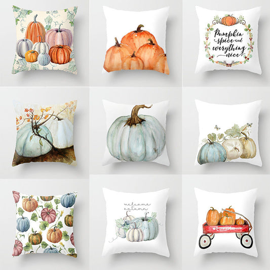 HKM-439571 Halloween Pumpkin Decorative Pillow Cushion - Cotton, 45x45cm, Multiple Designs Available