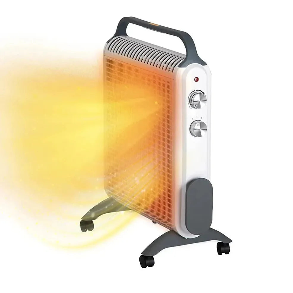 HKM-439635 Silent 2000W Portable Infrared Convector Heater with Tip Over and Overheat Protection for Indoor Use