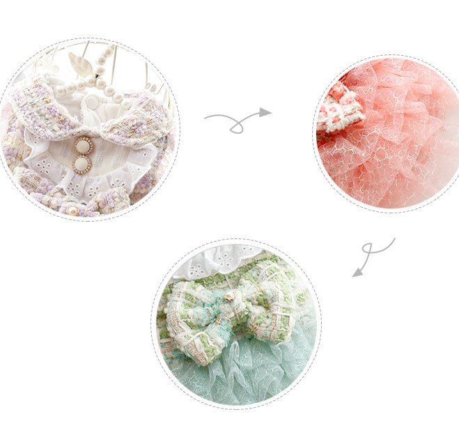 HKM-4396477 Princess Style Gauze Skirt for Small Dogs in Light Purple, Mint Green, Watermelon Pink
