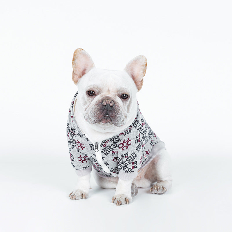 HKM-4396989 Casual Cotton Teddy Dog Pattern Pet Clothes in Red and Green, Sizes S to XXL