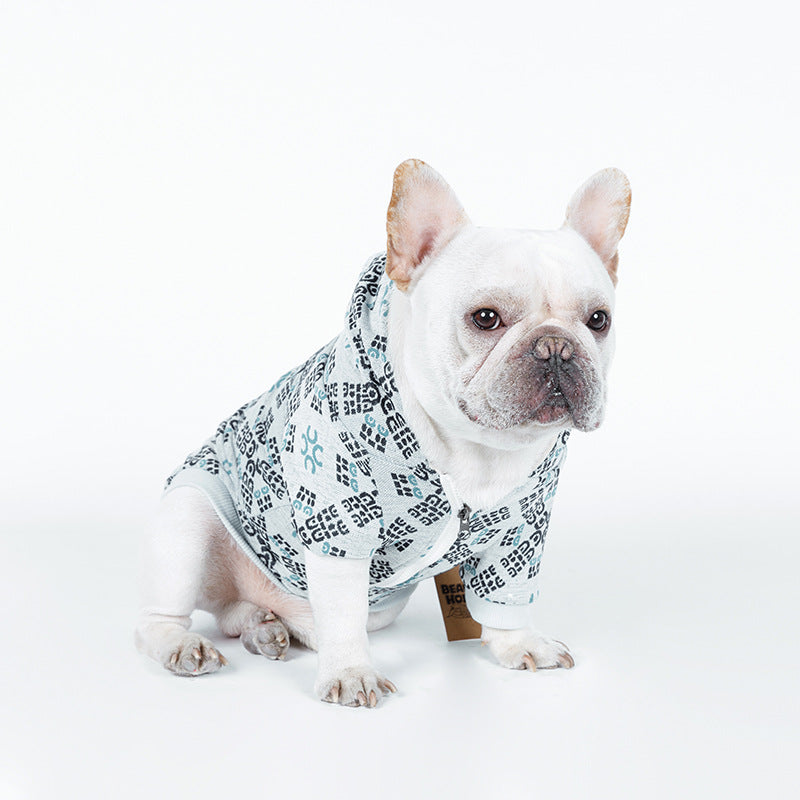 HKM-4396989 Casual Cotton Teddy Dog Pattern Pet Clothes in Red and Green, Sizes S to XXL