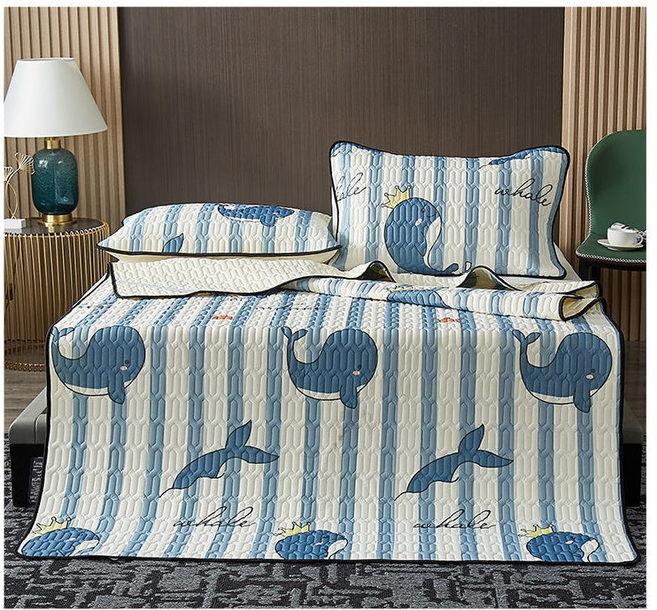 HKM-439763 Cool Summer Ice Silk Folding Mat with Free Pillowcases - Multiple Sizes Available