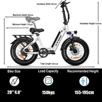 HKM-439763 Electric Fat Tire City Bike, 20 Inch, 250W Rear Hub Motor, 7-Speed, 48V Lithium Battery, Hydraulic Disc Brake, Eco-Friendly