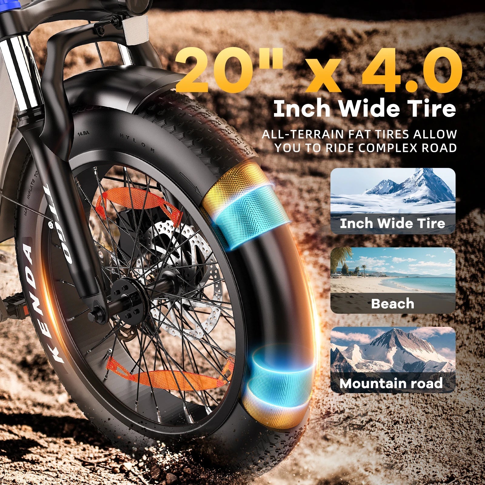 HKM-439763 Electric Fat Tire City Bike, 20 Inch, 250W Rear Hub Motor, 7-Speed, 48V Lithium Battery, Hydraulic Disc Brake, Eco-Friendly