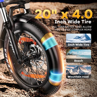 HKM-439763 Electric Fat Tire City Bike, 20 Inch, 250W Rear Hub Motor, 7-Speed, 48V Lithium Battery, Hydraulic Disc Brake, Eco-Friendly