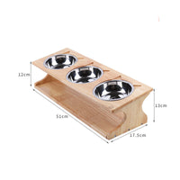 HKM-4397885 Eco-Friendly Solid Wood Dog Bowl with Non-Slip Base and Oblique Mouth Design