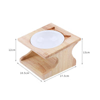 HKM-4397885 Eco-Friendly Solid Wood Dog Bowl with Non-Slip Base and Oblique Mouth Design