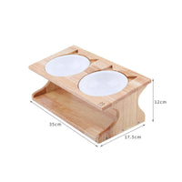 HKM-4397885 Eco-Friendly Solid Wood Dog Bowl with Non-Slip Base and Oblique Mouth Design