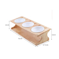 HKM-4397885 Eco-Friendly Solid Wood Dog Bowl with Non-Slip Base and Oblique Mouth Design
