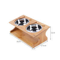 HKM-4397885 Eco-Friendly Solid Wood Dog Bowl with Non-Slip Base and Oblique Mouth Design