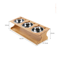 HKM-4397885 Eco-Friendly Solid Wood Dog Bowl with Non-Slip Base and Oblique Mouth Design