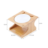 HKM-4397885 Eco-Friendly Solid Wood Dog Bowl with Non-Slip Base and Oblique Mouth Design