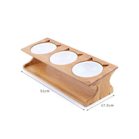 HKM-4397885 Eco-Friendly Solid Wood Dog Bowl with Non-Slip Base and Oblique Mouth Design