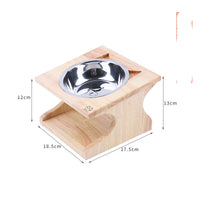 HKM-4397885 Eco-Friendly Solid Wood Dog Bowl with Non-Slip Base and Oblique Mouth Design