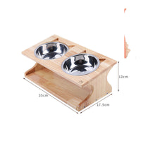 HKM-4397885 Eco-Friendly Solid Wood Dog Bowl with Non-Slip Base and Oblique Mouth Design