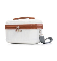 HKM-439827 6 Piece Travel Suitcase Set with Removable Single Wheel and Leather Accents