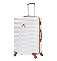 HKM-439827 6 Piece Travel Suitcase Set with Removable Single Wheel and Leather Accents