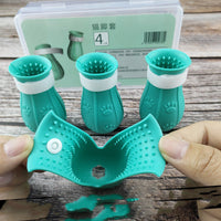 HKM-4398525 Cat Anti-Scratch Silicone Claw Covers for Comfortable Bathing - Non-Slip and Wear-Resistant Footwear
