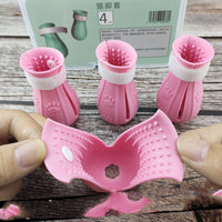 HKM-4398525 Cat Anti-Scratch Silicone Claw Covers for Comfortable Bathing - Non-Slip and Wear-Resistant Footwear