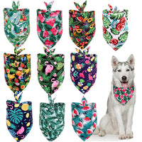 HKM-4399293 Tropical Wind Floral Pet Drool Towel for Small to Large Dogs - Polyester Fabric