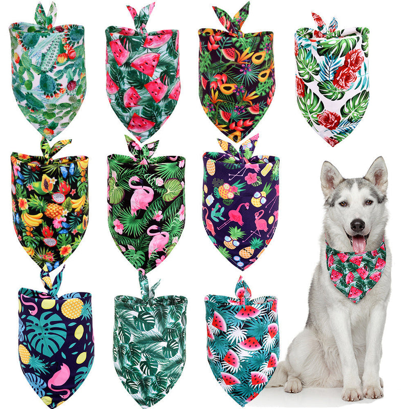 HKM-4399293 Tropical Wind Floral Pet Drool Towel for Small to Large Dogs - Polyester Fabric