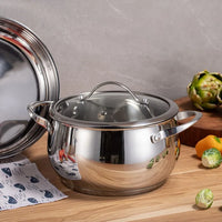 HKM-440147 Stainless Steel Non-Stick Cooking Pot Set - 8 Piece Cookware Collection